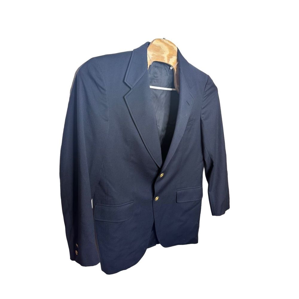Hickey Freeman The Canterbury Collection Navy Gold Button Sport Coat Blazer Jack